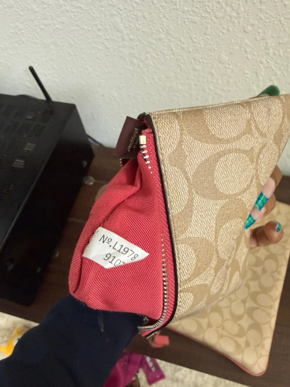 Coach Tan and Pink Logo Wristlet Set - Picture 6 of 7